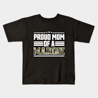 Proud Mom of a Marine Army Marine Mom Kids T-Shirt